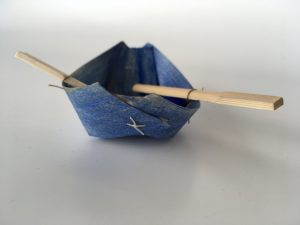 Bamboo row boat